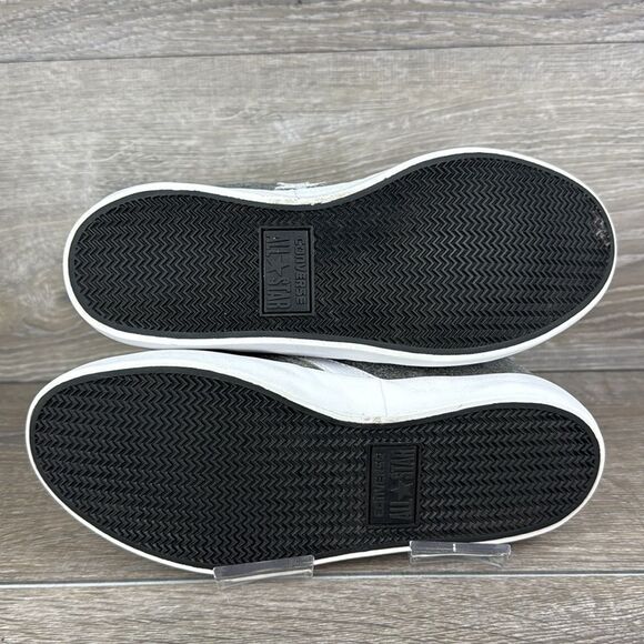 Converse Point Star Ox Cool Gray Leather White Women’s Sz 7 Low Top Sneakers - Picture 8 of 10